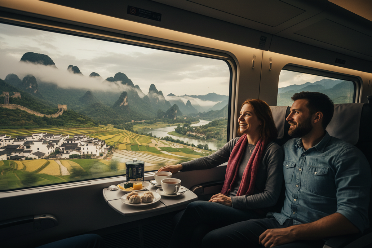 Cross-province high-speed rail journey in China