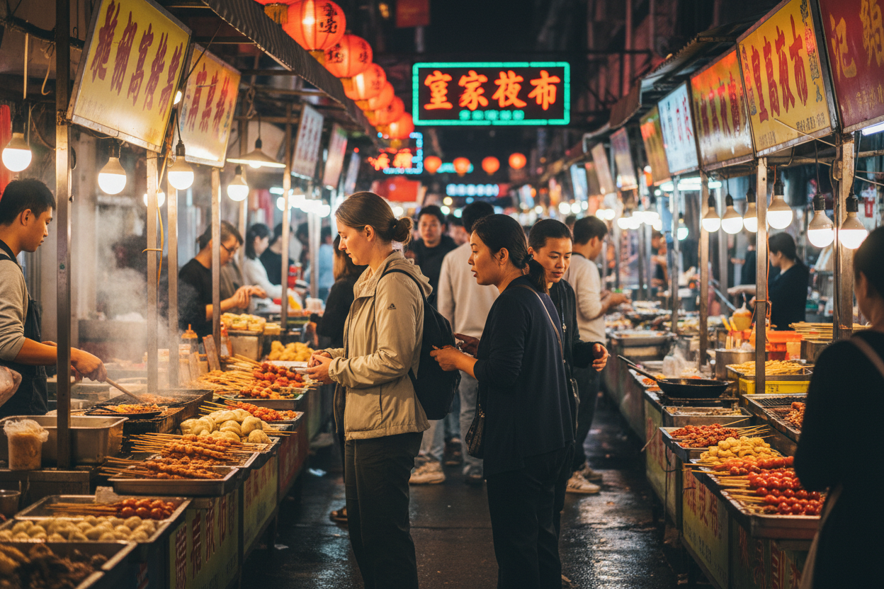 Exploring Shenzhen street food with local companion