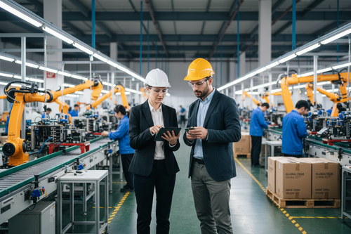 Business factory inspection with companion escort